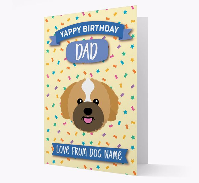 Personalised Card 'Yappy Birthday Dad' with {breedCommonName} Icon